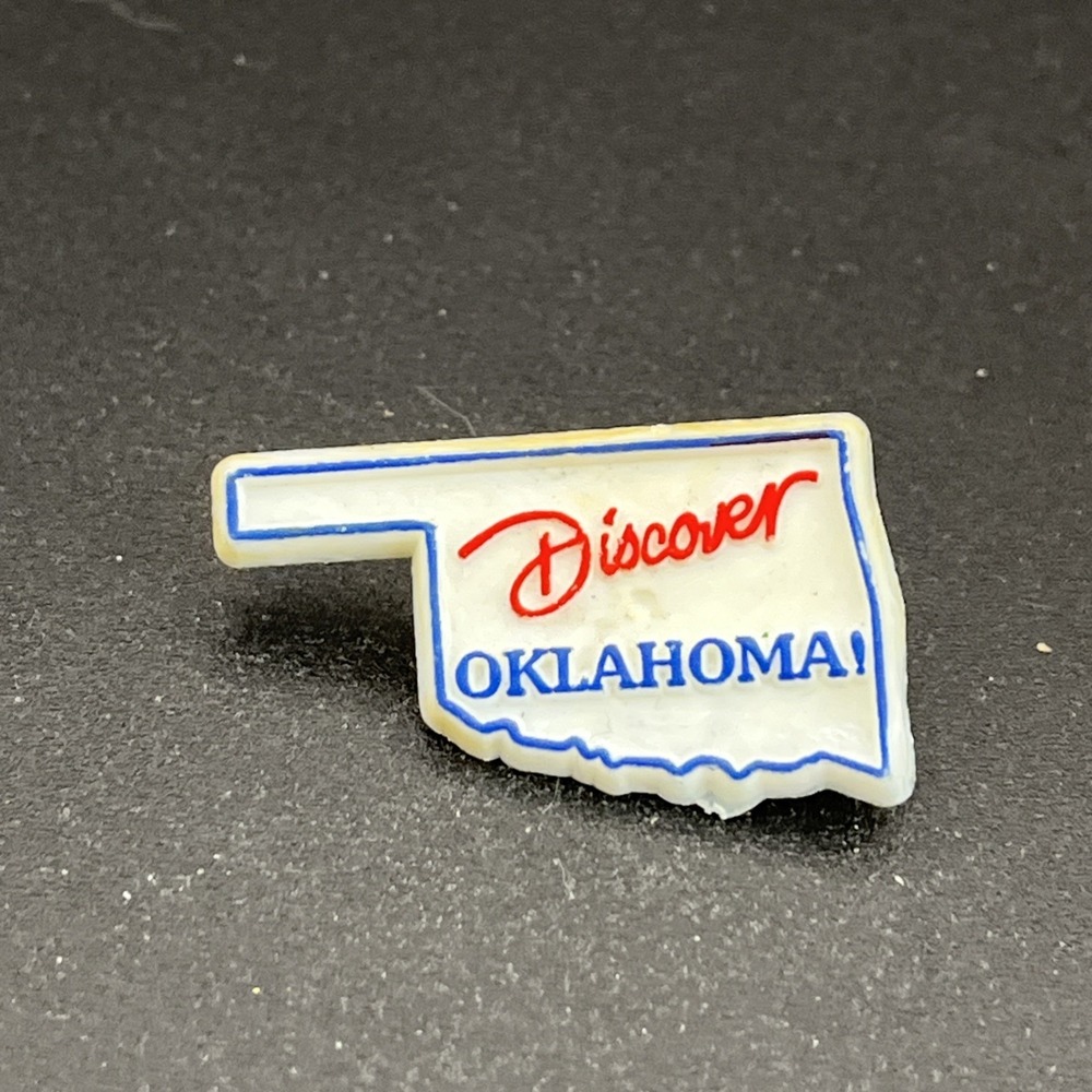 Discover Oklahoma State Outline USA Plastic Lapel Hat Pin